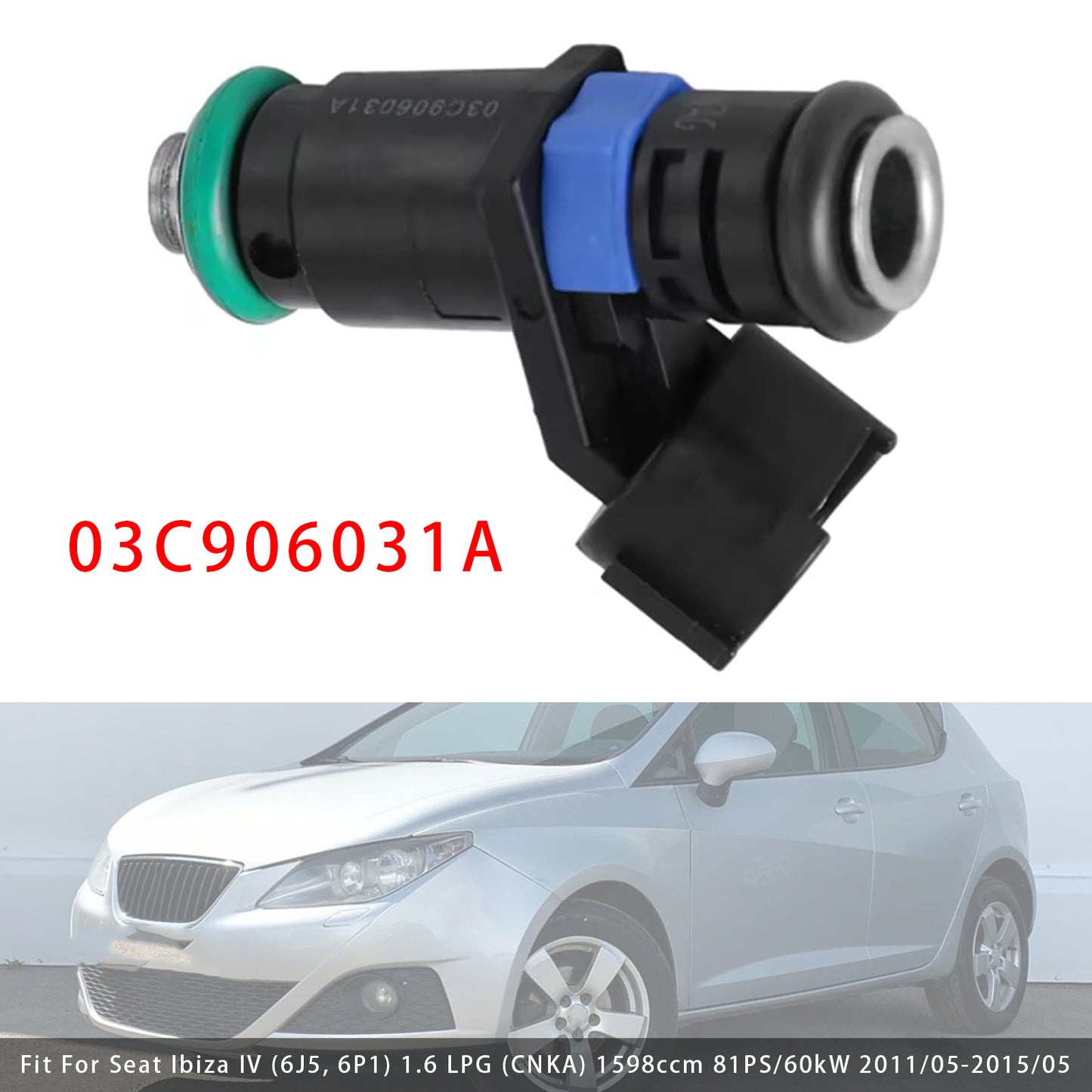 1Pcs Fuel Injector For Skoda Fabia Seat Ibiza VW Jetta Polo 1.6 03C906031A