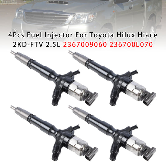 4Pcs Fuel Injector For Toyota Hilux Hiace 2KD-FTV 2.5L 2367009060 236700L070