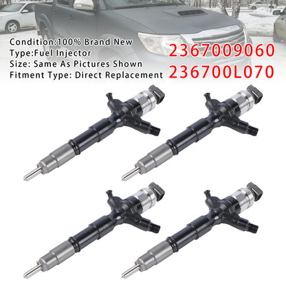 4Pcs Fuel Injector For Toyota Hilux Hiace 2KD-FTV 2.5L 2367009060 236700L070