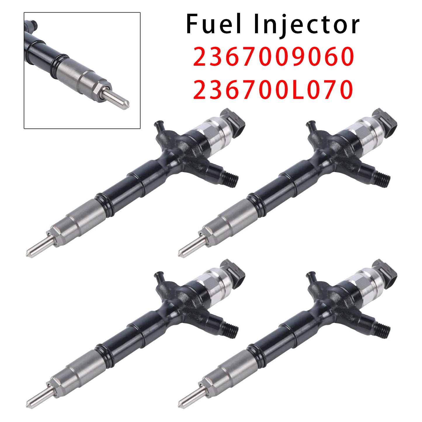 4Pcs Fuel Injector For Toyota Hilux Hiace 2KD-FTV 2.5L 2367009060 236700L070