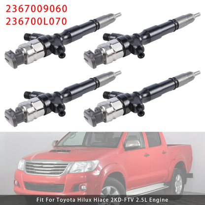 4Pcs Fuel Injector For Toyota Hilux Hiace 2KD-FTV 2.5L 2367009060 236700L070