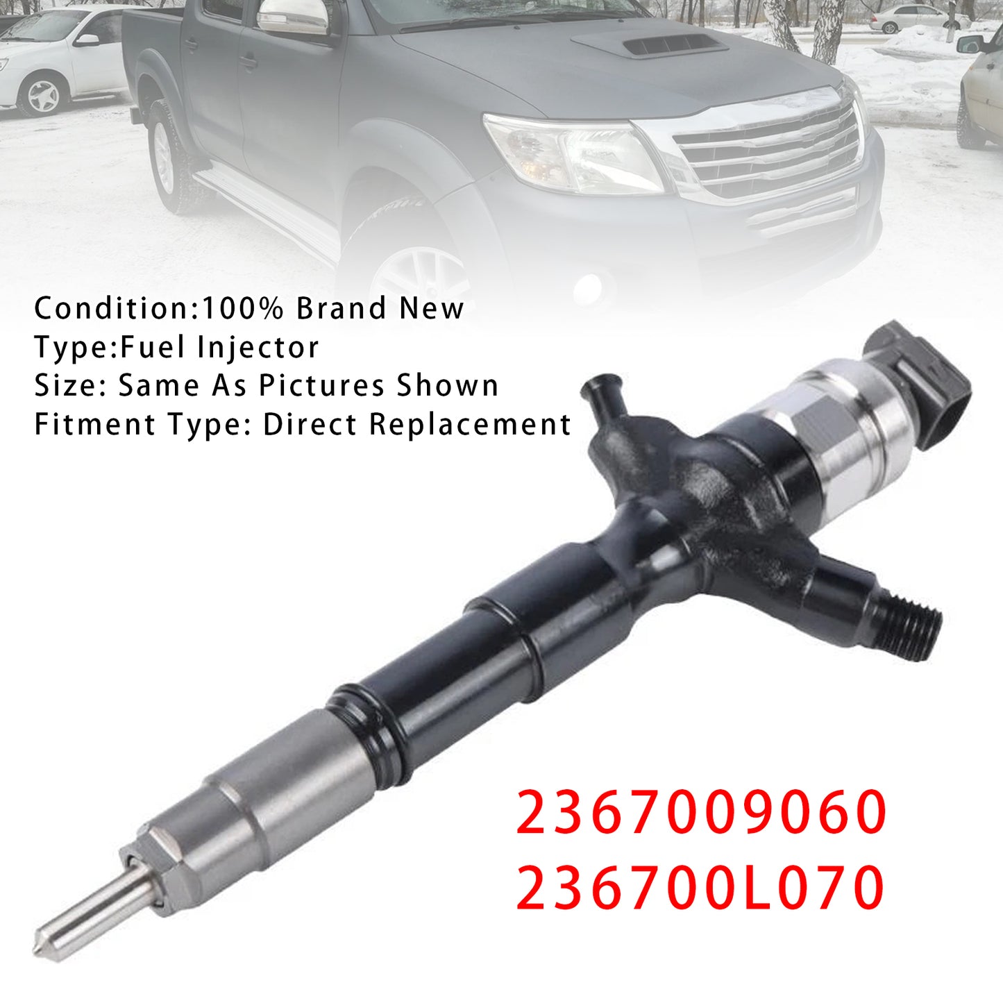 1Pcs Fuel Injector For Toyota Hilux Hiace 2KD-FTV 2.5L 2367009060 236700L070