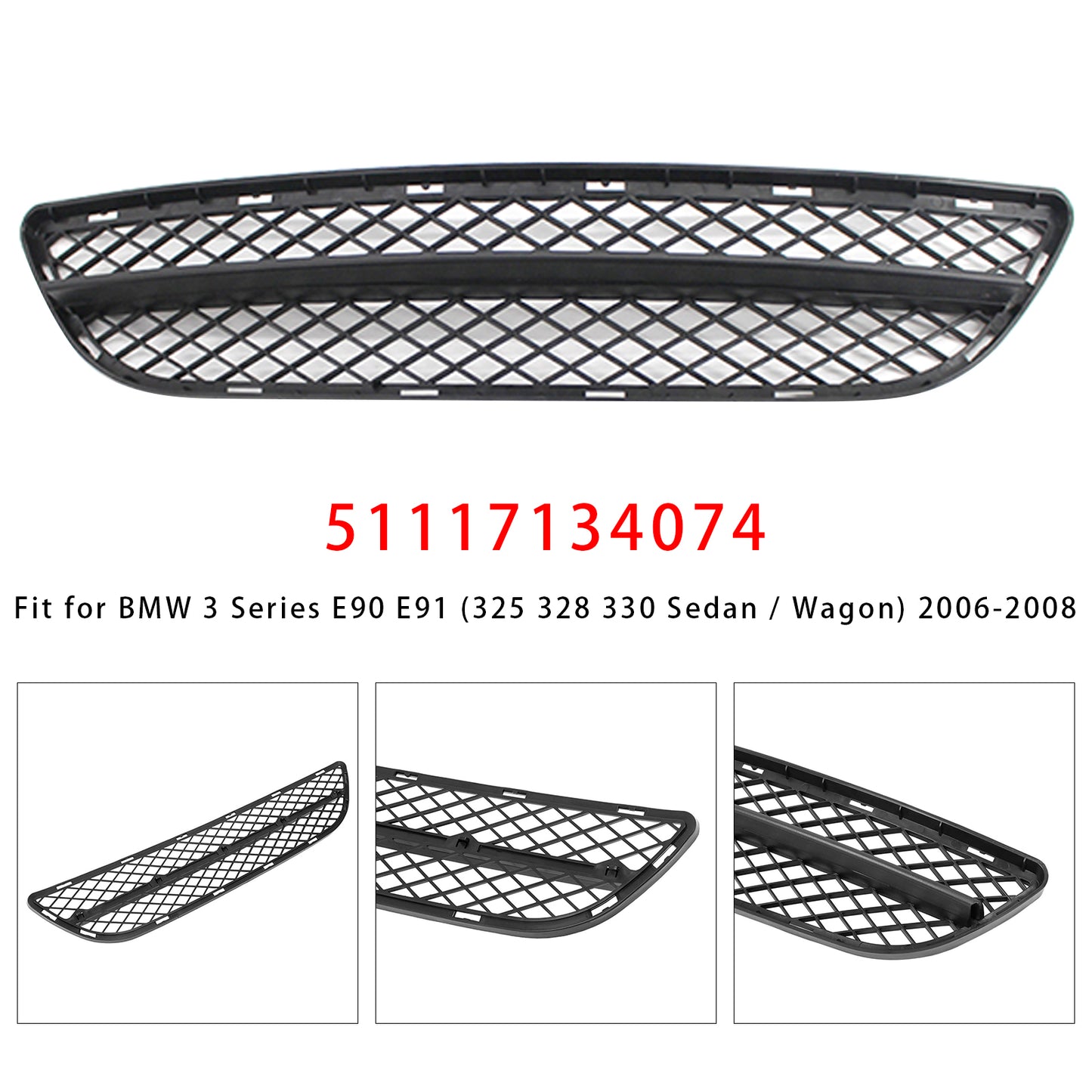 Front Bumper Lower Grille For BMW 3 Series E90 E91 2006-2008 51117134074