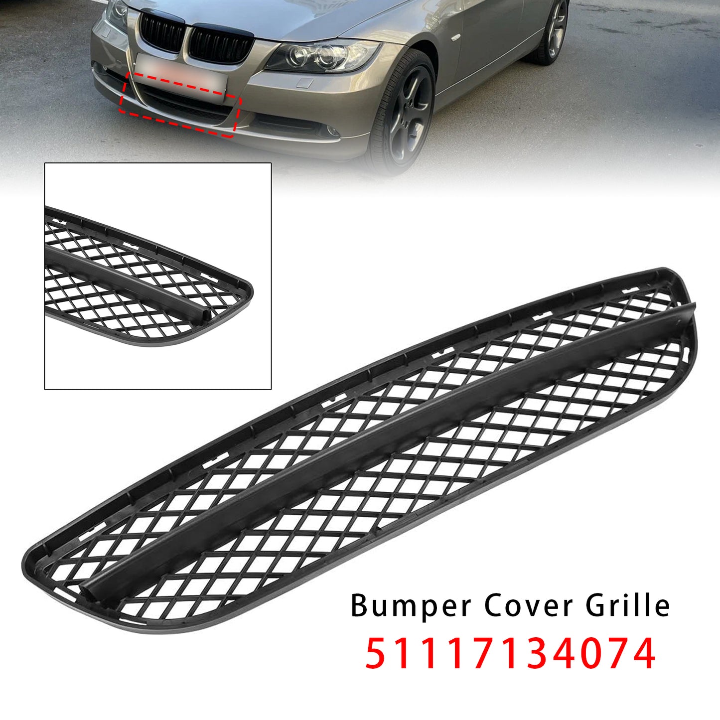 Front Bumper Lower Grille For BMW 3 Series E90 E91 2006-2008 51117134074