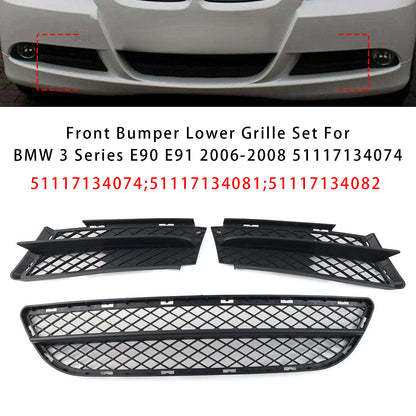 Front Bumper Lower Grille Set For BMW 3 Series E90 E91 2006-2008 51117134074