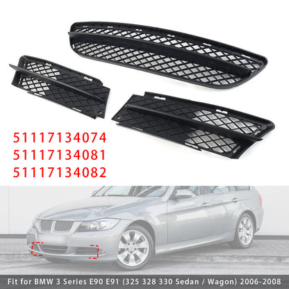 Front Bumper Lower Grille Set For BMW 3 Series E90 E91 2006-2008 51117134074