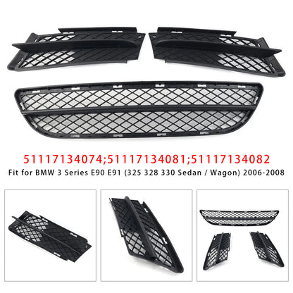 Front Bumper Lower Grille Set For BMW 3 Series E90 E91 2006-2008 51117134074