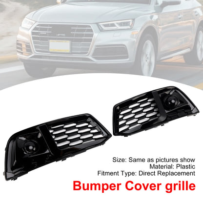 2PCS Front Bumper Cover Grill Grille Bezel Insert Fit Audi Q5 2018-2022 W/ACC