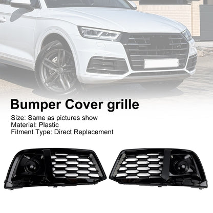 2PCS Front Bumper Cover Grill Grille Bezel Insert Fit Audi Q5 2018-2022 W/ACC