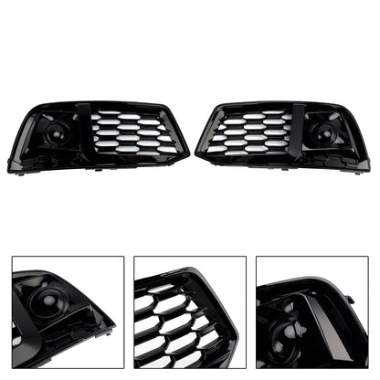 2PCS Front Bumper Cover Grill Grille Bezel Insert Fit Audi Q5 2018-2022 W/ACC