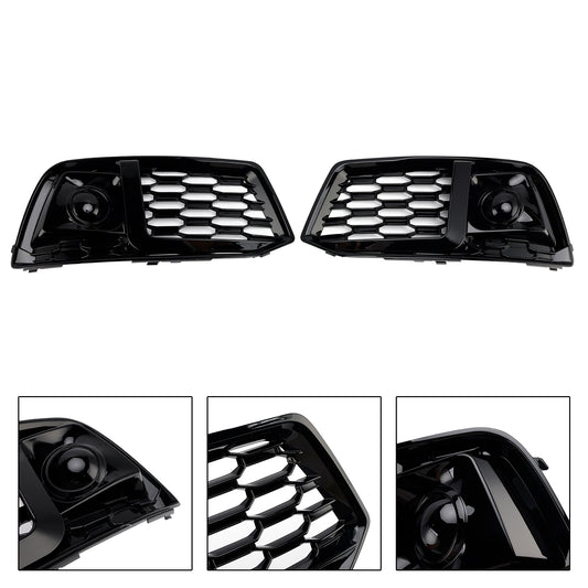 2PCS Front Bumper Cover Grill Grille Bezel Insert Fit Audi Q5 2018-2022 W/ACC