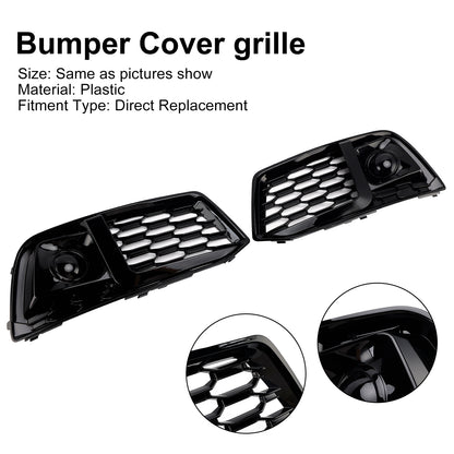 2PCS Front Bumper Cover Grill Grille Bezel Insert Fit Audi Q5 2018-2022 W/ACC
