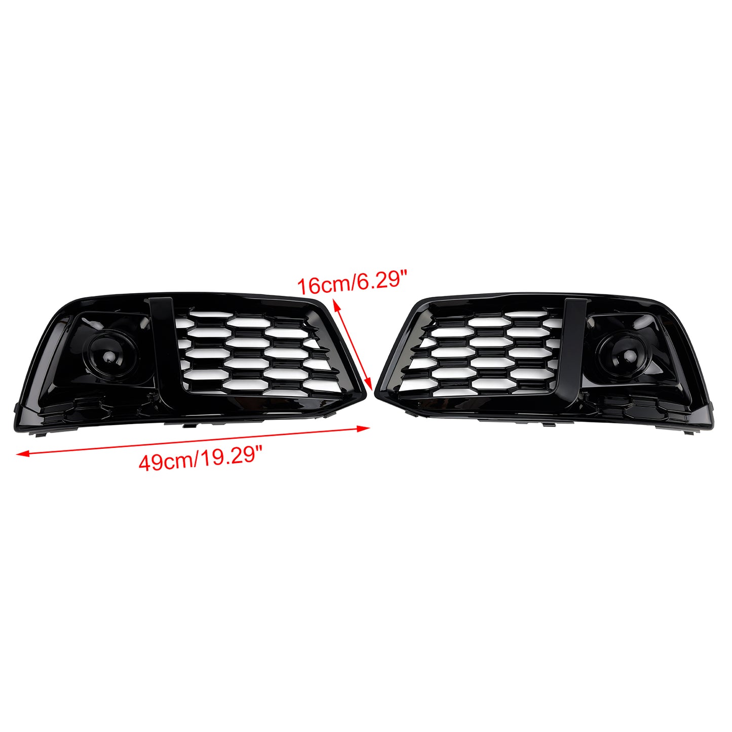 2PCS Front Bumper Cover Grill Grille Bezel Insert Fit Audi Q5 2018-2022 W/ACC
