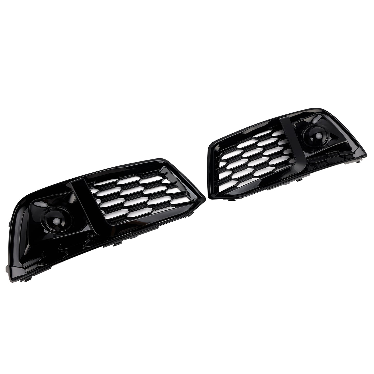 2PCS Front Bumper Cover Grill Grille Bezel Insert Fit Audi Q5 2018-2022 W/ACC