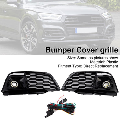 Fog Light Grille Cover 80A807680L Fit Audi Q5 SQ5 2018-2022 Pre-Facelift W/ACC