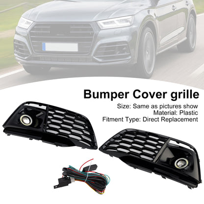 Fog Light Grille Cover 80A807680L Fit Audi Q5 SQ5 2018-2022 Pre-Facelift W/ACC