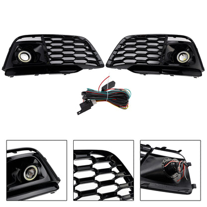 Fog Light Grille Cover 80A807680L Fit Audi Q5 SQ5 2018-2022 Pre-Facelift W/ACC