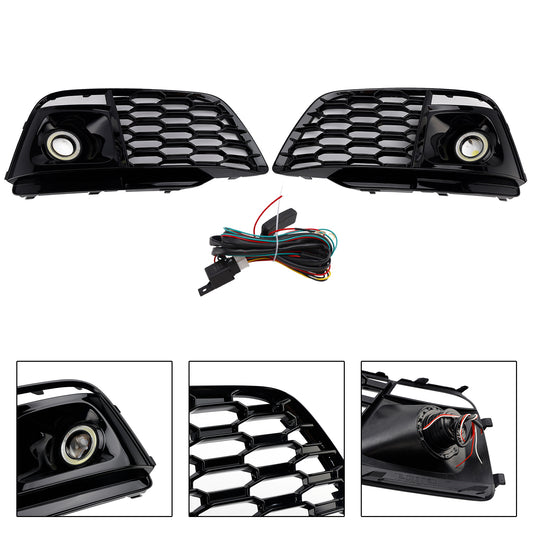 Fog Light Grille Cover 80A807680L Fit Audi Q5 SQ5 2018-2022 Pre-Facelift W/ACC