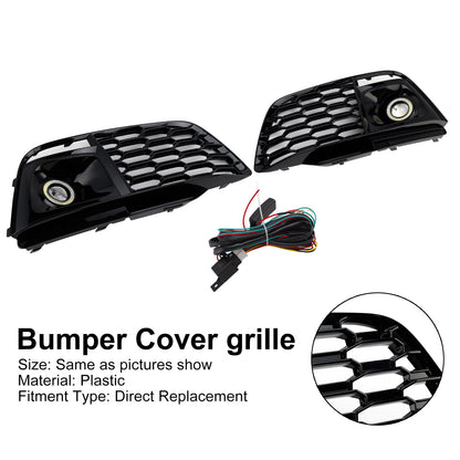 Fog Light Grille Cover 80A807680L Fit Audi Q5 SQ5 2018-2022 Pre-Facelift W/ACC