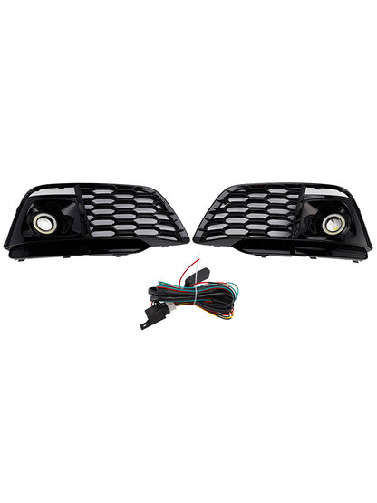Fog Light Grille Cover 80A807680L Fit Audi Q5 SQ5 2018-2022 Pre-Facelift W/ACC