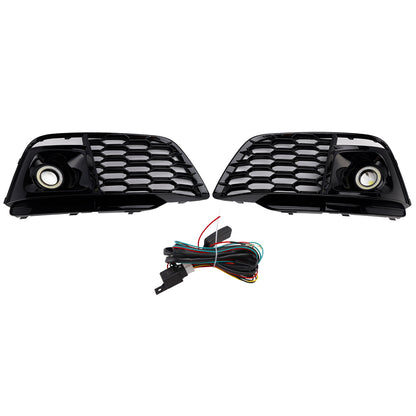 Fog Light Grille Cover 80A807680L Fit Audi Q5 SQ5 2018-2022 Pre-Facelift W/ACC