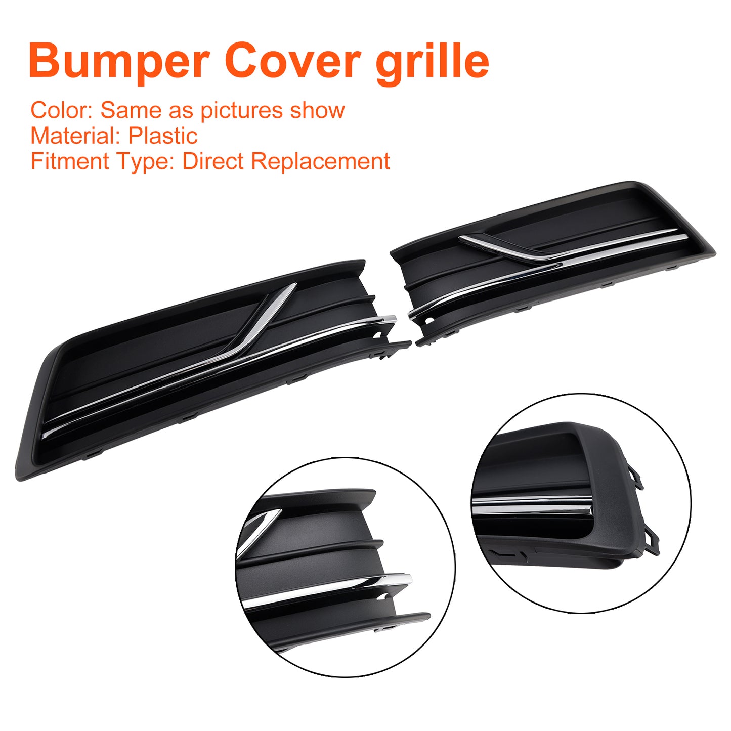Front Left and Right Side Fog Light Cover Fit Volkswagen Passat B8 2016-2018