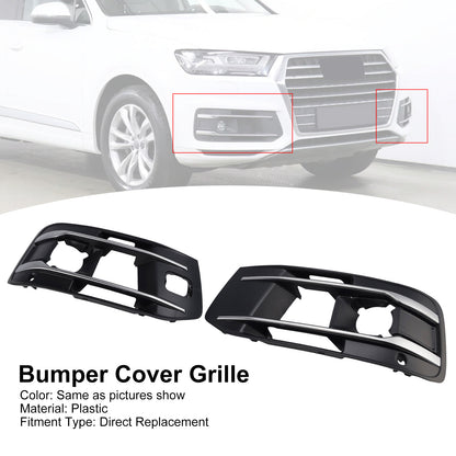 Audi Q7 2016-2019 Left+Right Front Bumper Fog Light Grille Cover 4M0807682AA4W3