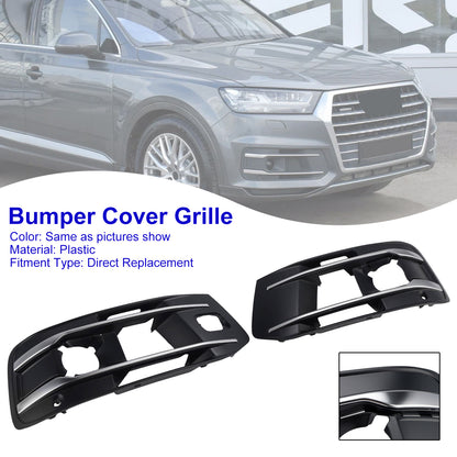 Audi Q7 2016-2019 Left+Right Front Bumper Fog Light Grille Cover 4M0807682AA4W3