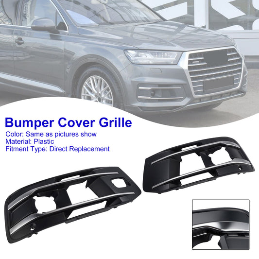 Audi Q7 2016-2019 Left+Right Front Bumper Fog Light Grille Cover 4M0807682AA4W3