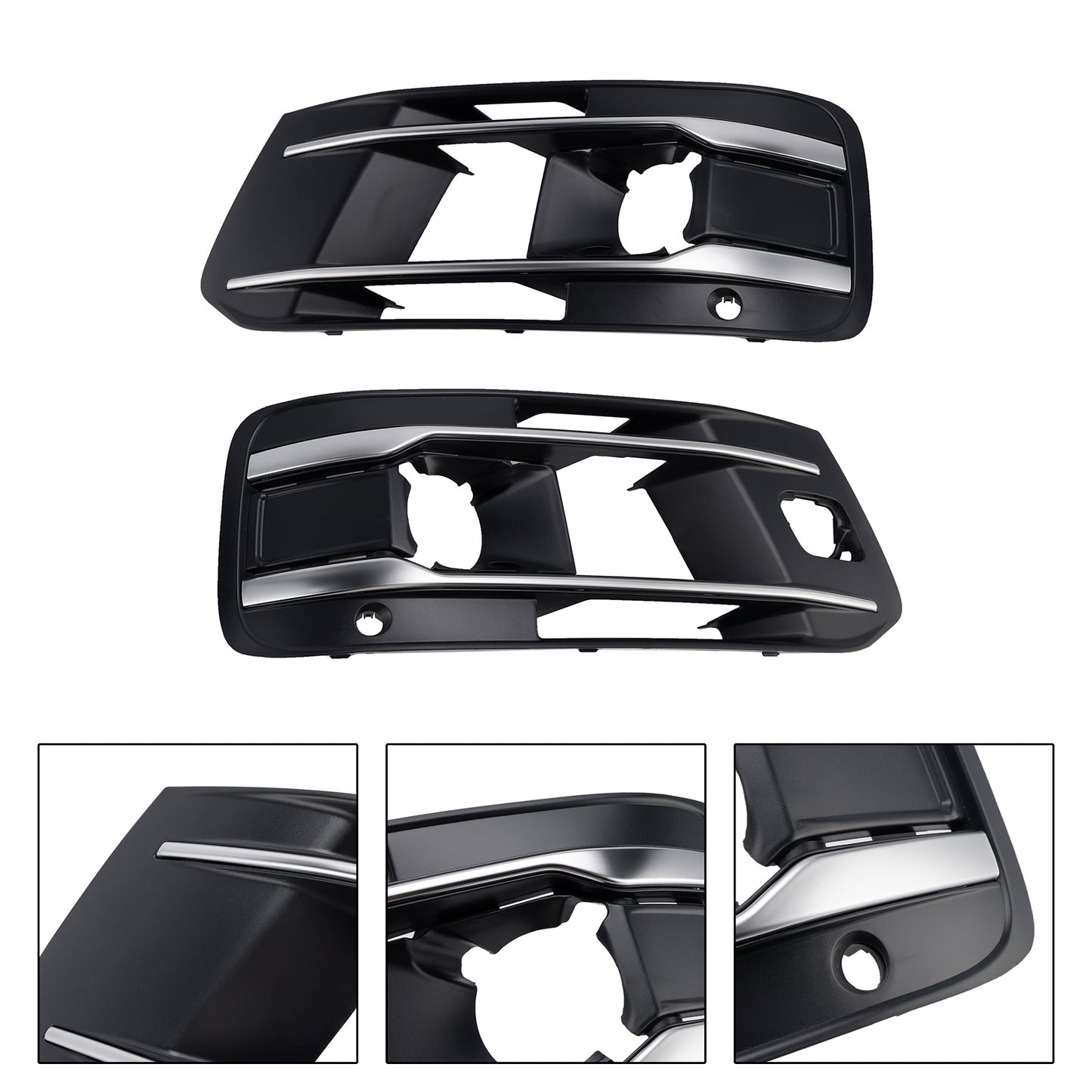 Audi Q7 2016-2019 Left+Right Front Bumper Fog Light Grille Cover 4M0807682AA4W3