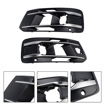 Audi Q7 2016-2019 Left+Right Front Bumper Fog Light Grille Cover 4M0807682AA4W3