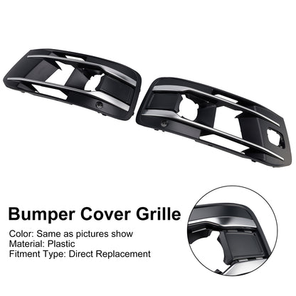 Audi Q7 2016-2019 Left+Right Front Bumper Fog Light Grille Cover 4M0807682AA4W3