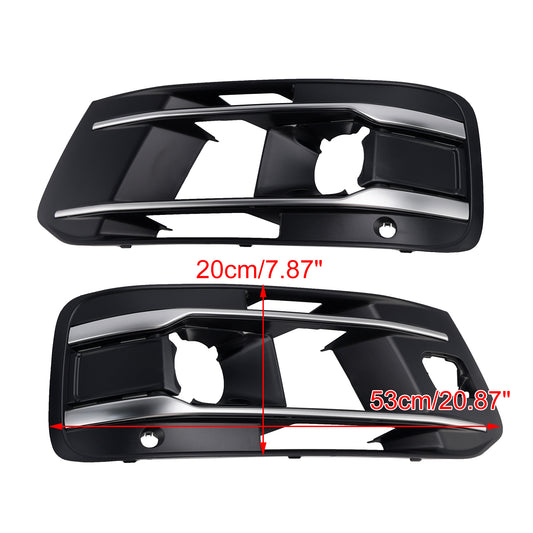 Audi Q7 2016-2019 Left+Right Front Bumper Fog Light Grille Cover 4M0807682AA4W3