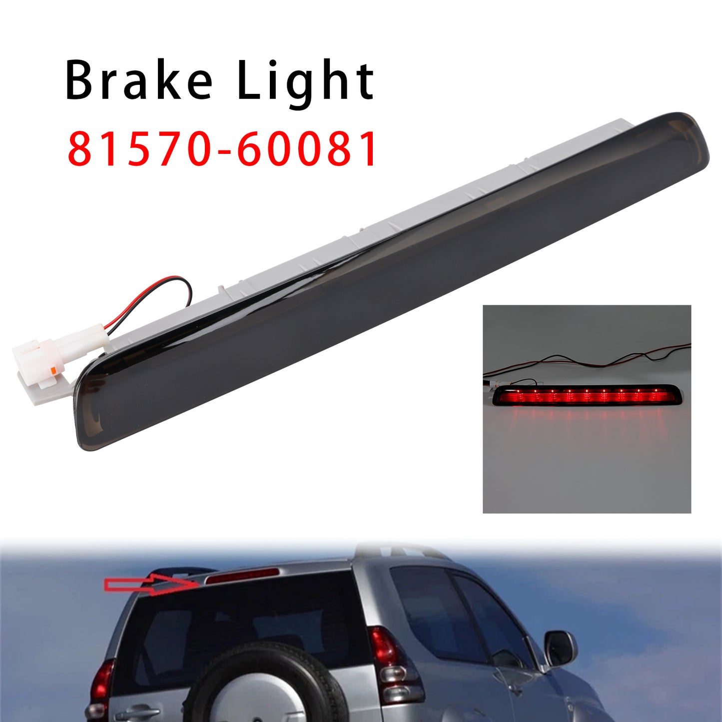 Rear Center Stop Brake Lamp For Toyota Prado LC120 FJ120 TRJ120 GX470 2003-2009