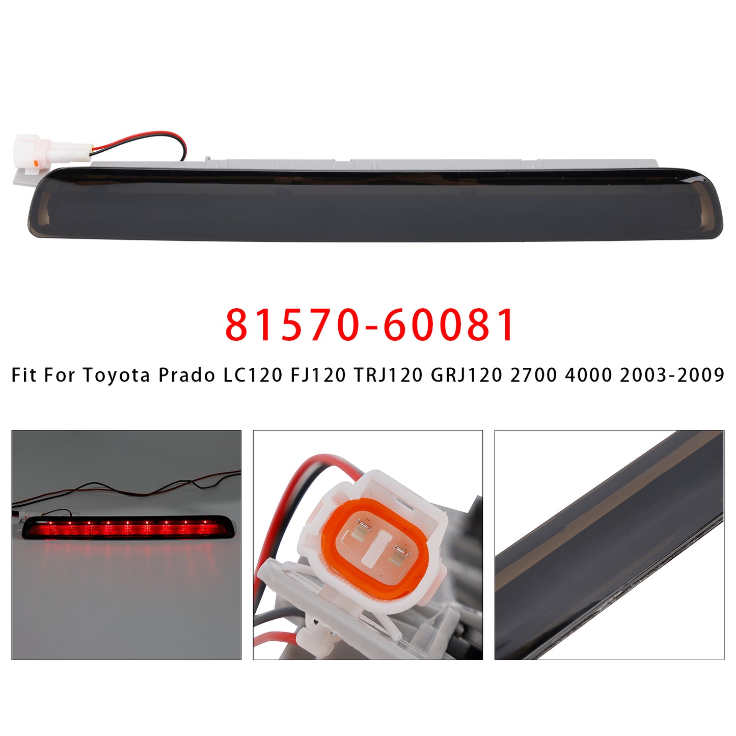 Rear Center Stop Brake Lamp For Toyota Prado LC120 FJ120 TRJ120 GX470 2003-2009