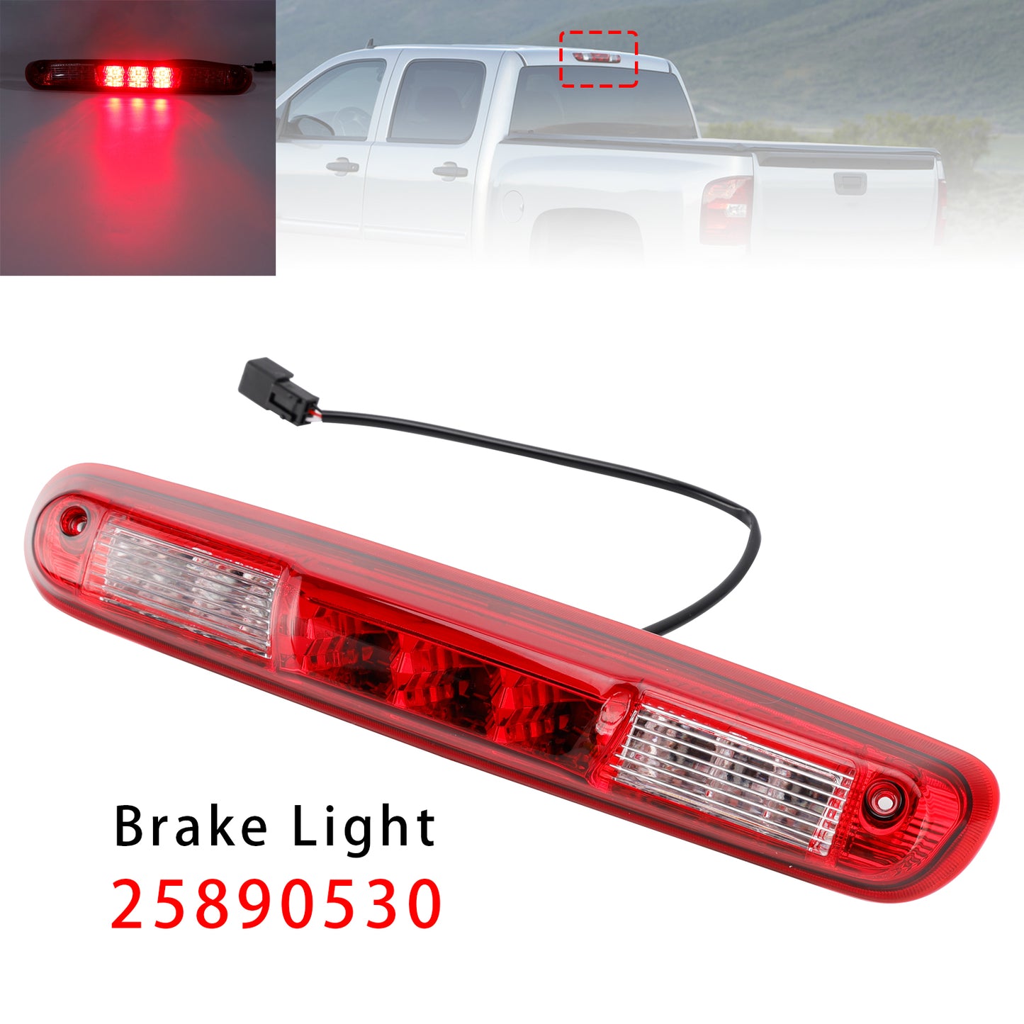 LED Third Brake Light For Chevy Silverado 2007-2013