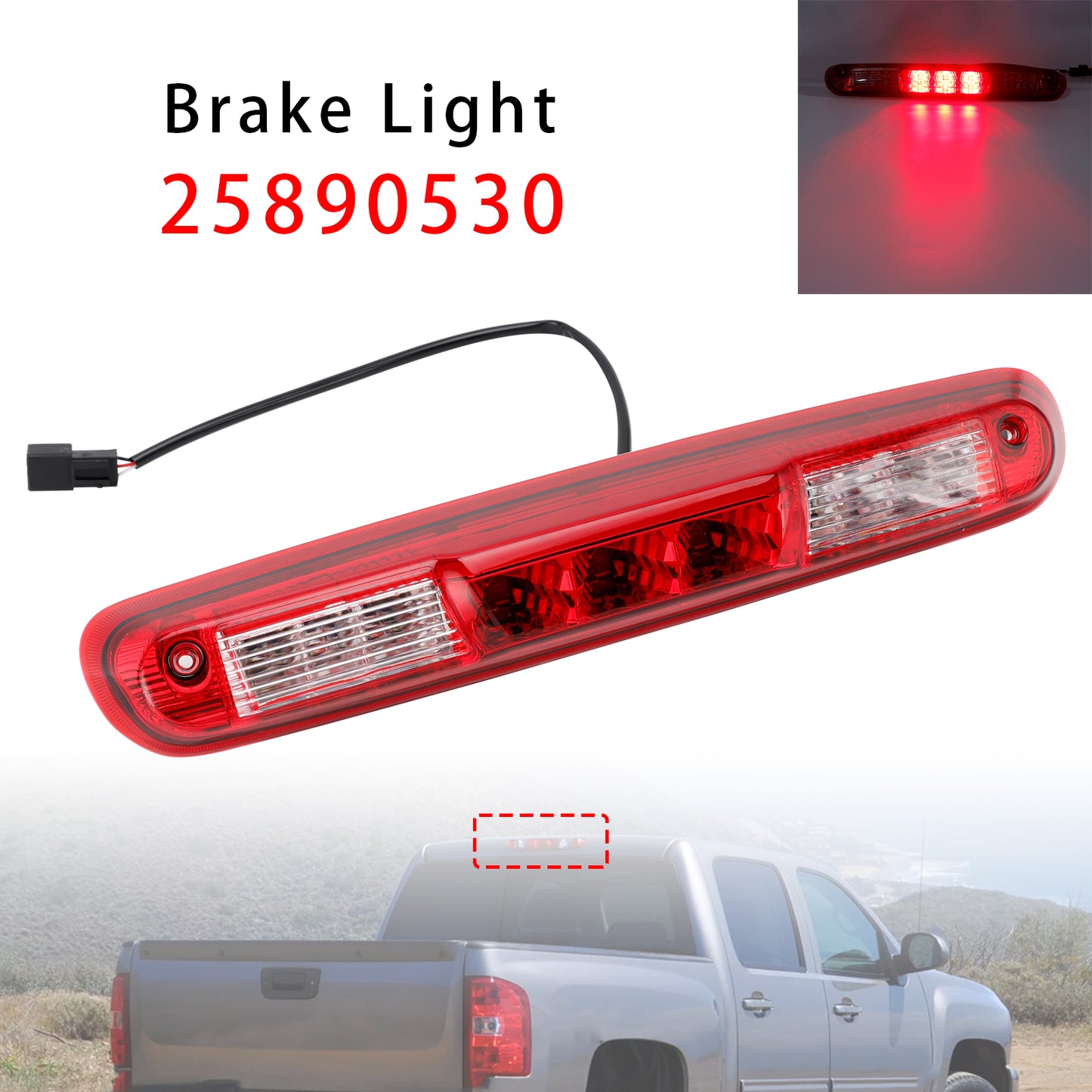 LED Third Brake Light For Chevy Silverado 2007-2013