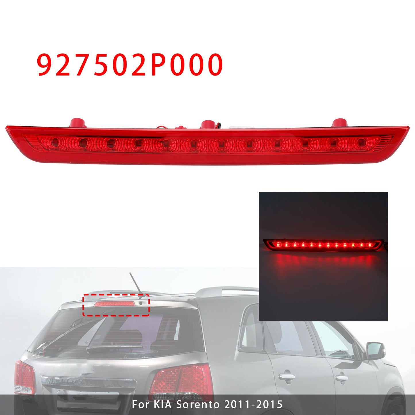 LED High 3rd Third Brake Stop Light Lamp 927502P000 For KIA Sorento 2011-2015