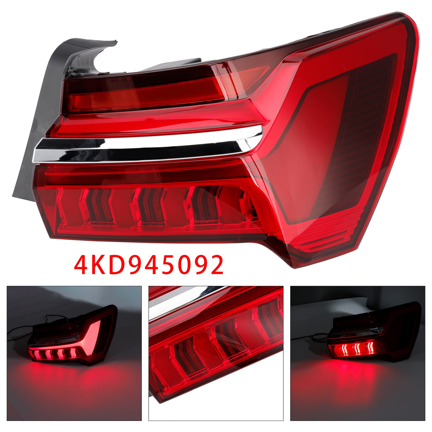 Right LED Outer Tail Light Assembly 4KD945092 For Audi A6 C8 2019-2023