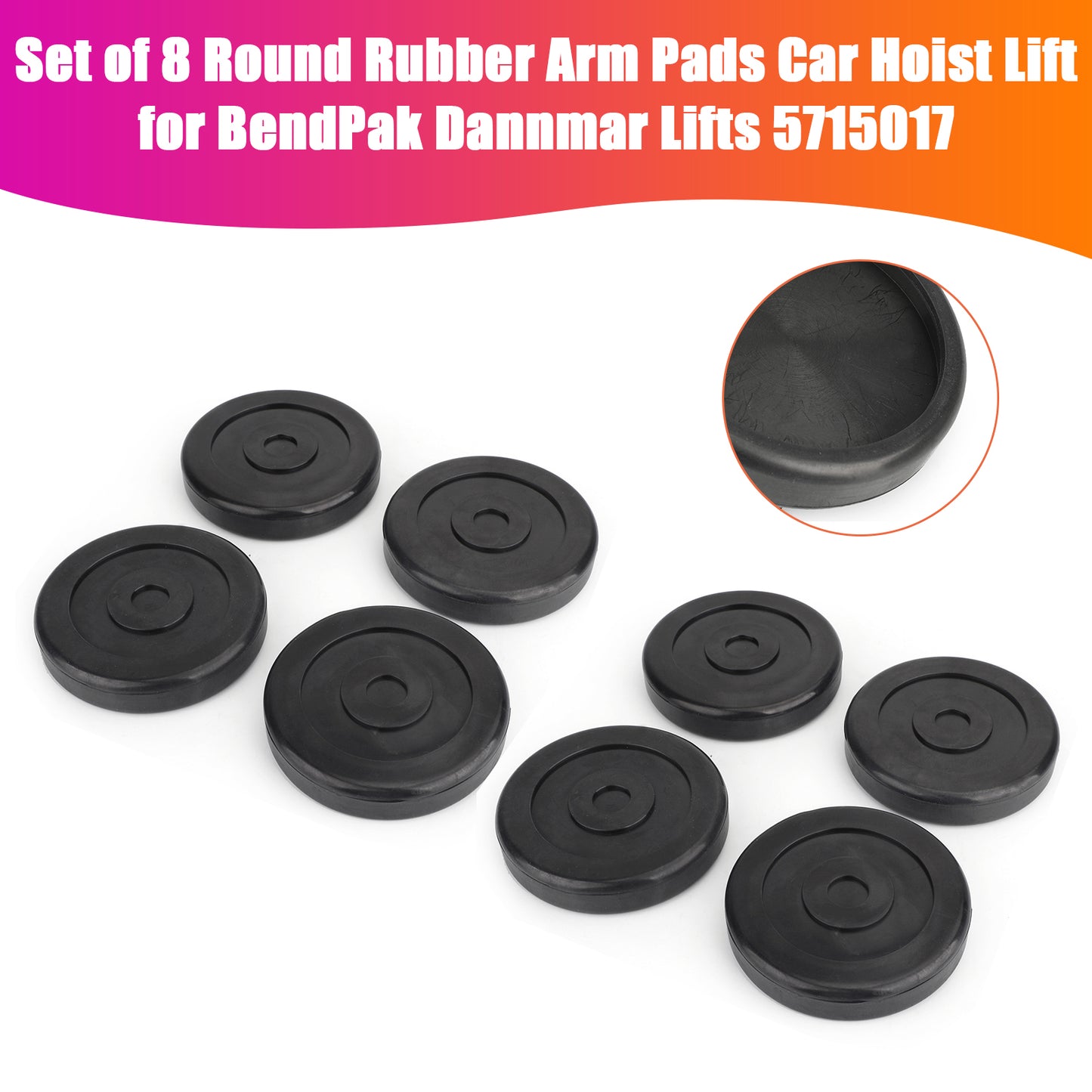 Set of 8 Round Rubber Arm Pads Car Hoist Lift for BendPak Dannmar Lifts 5715017