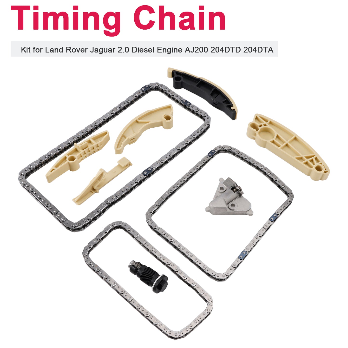 Timing Chain Kit for Land Rover Jaguar 2.0 Diesel Engine AJ200 204DTD 204DTA