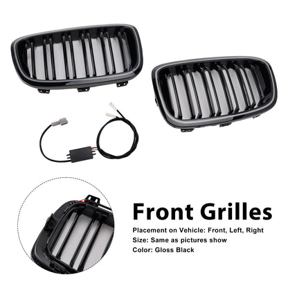 2PCS Front Bumper Kidney Grille Grill Fit BMW 1 Series F20 F21 2012-2014