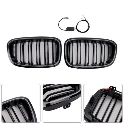 2PCS Front Bumper Kidney Grille Grill Fit BMW 1 Series F20 F21 2012-2014