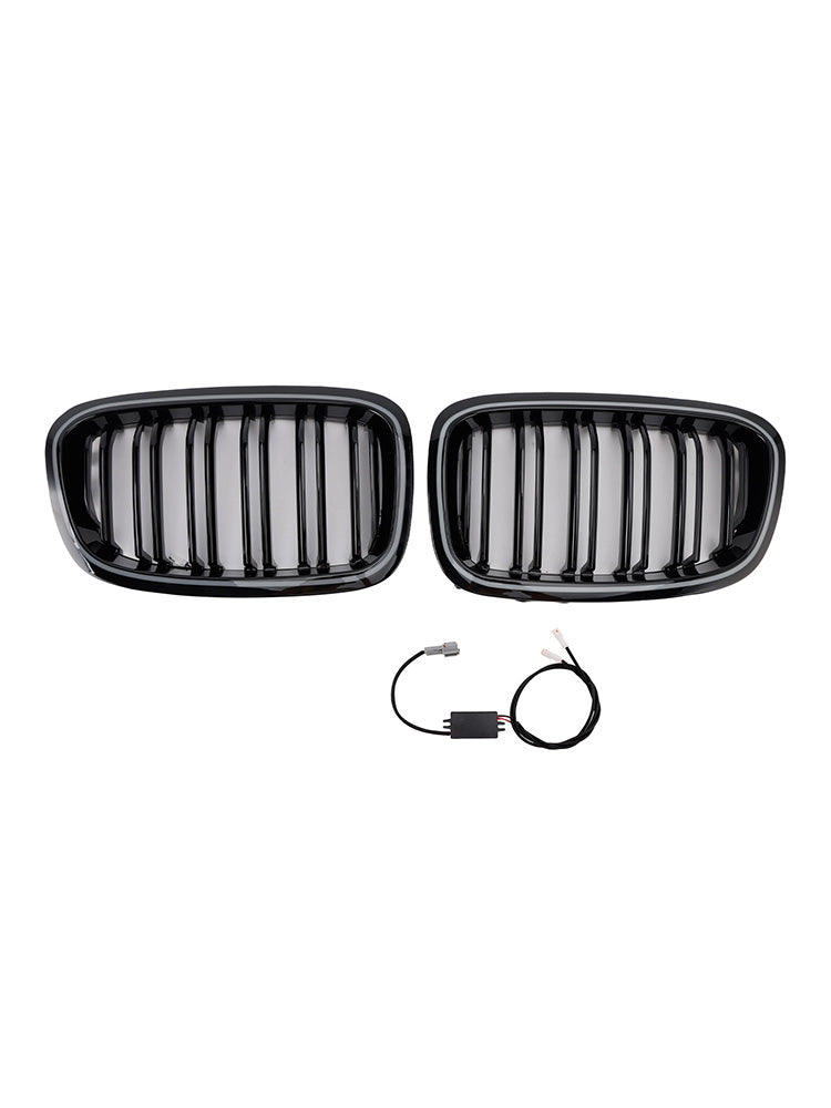 2PCS Front Bumper Kidney Grille Grill Fit BMW 1 Series F20 F21 2012-2014