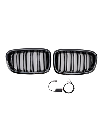 2PCS Front Bumper Kidney Grille Grill Fit BMW 1 Series F20 F21 2012-2014