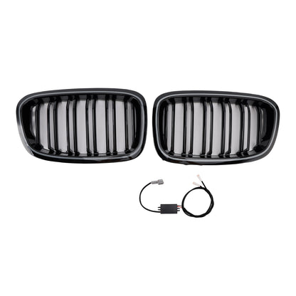 2PCS Front Bumper Kidney Grille Grill Fit BMW 1 Series F20 F21 2012-2014