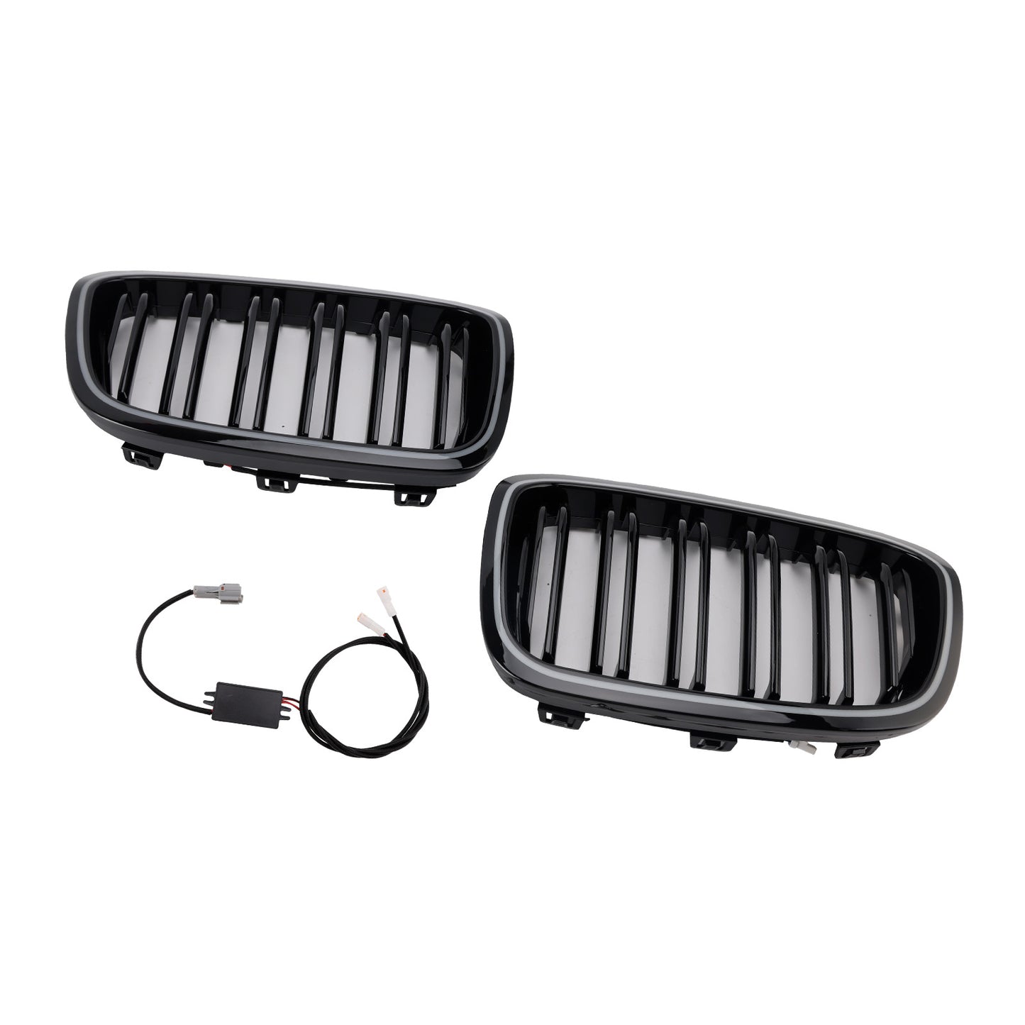 2PCS Front Bumper Kidney Grille Grill Fit BMW 1 Series F20 F21 2012-2014