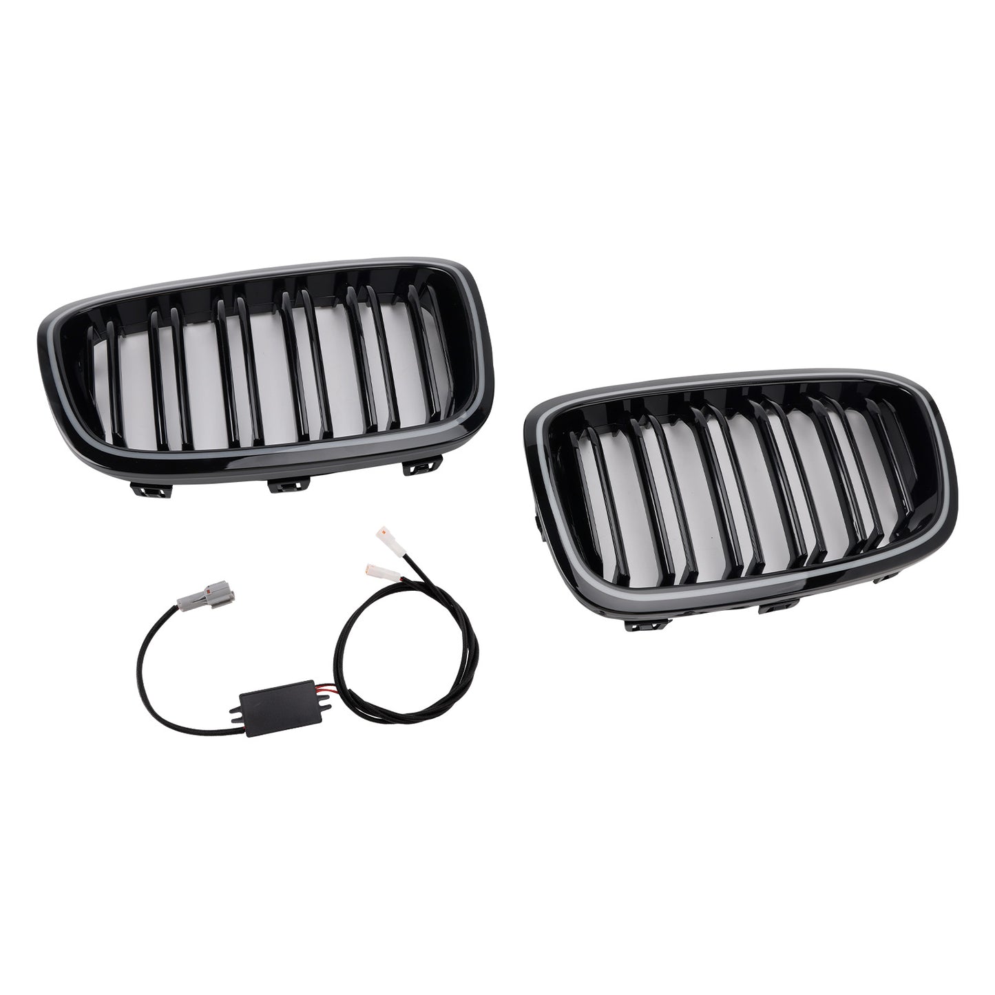 2PCS Front Bumper Kidney Grille Grill Fit BMW 1 Series F20 F21 2012-2014