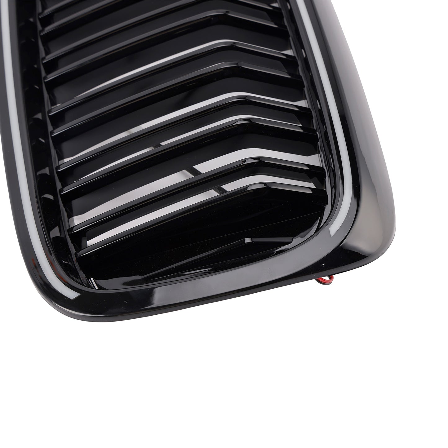 Gloss Black Double Slat Front Kidney Grille Fit BMW 5 Series G30 G31 2017-2020