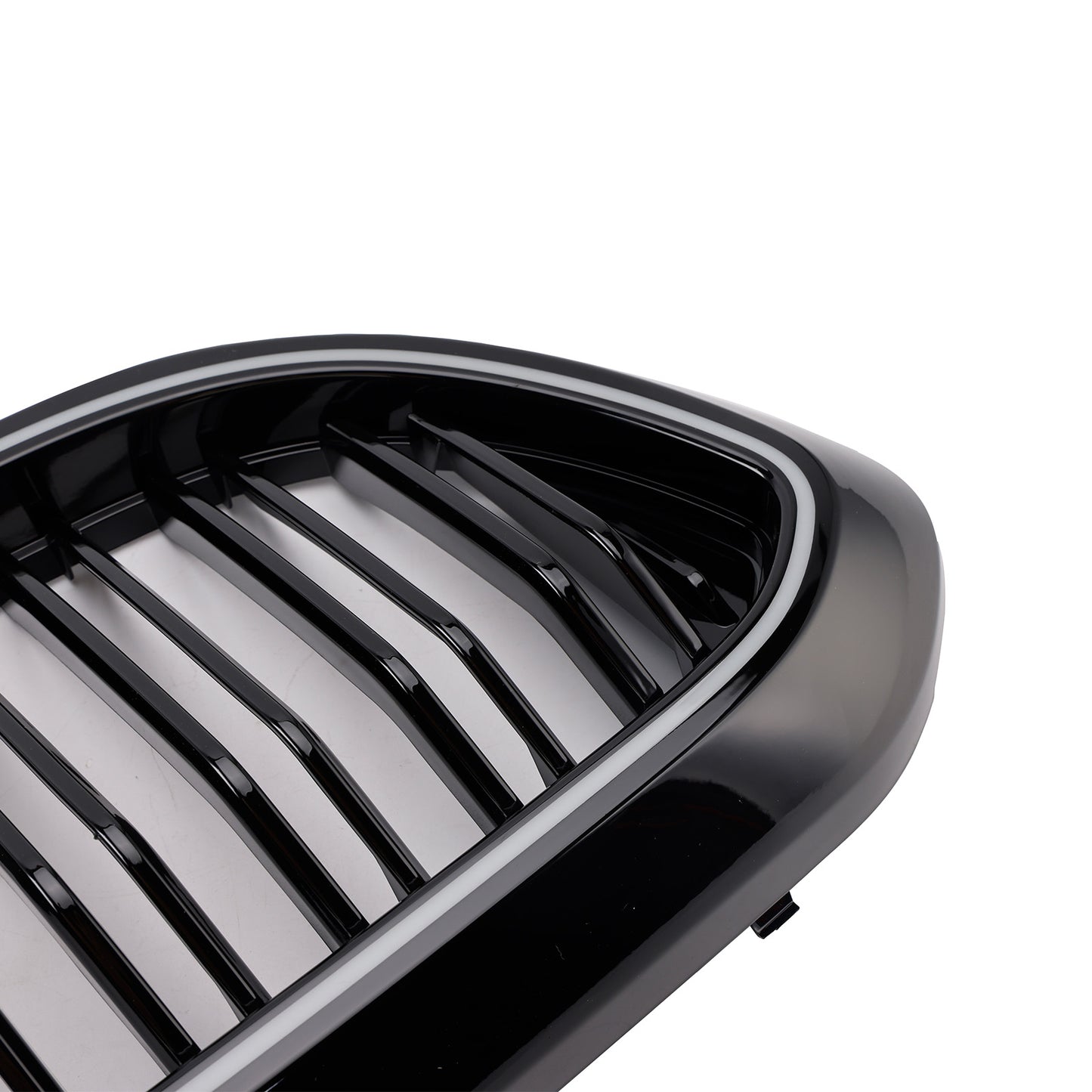 Gloss Black Double Slat Front Kidney Grille Fit BMW 5 Series G30 G31 2017-2020